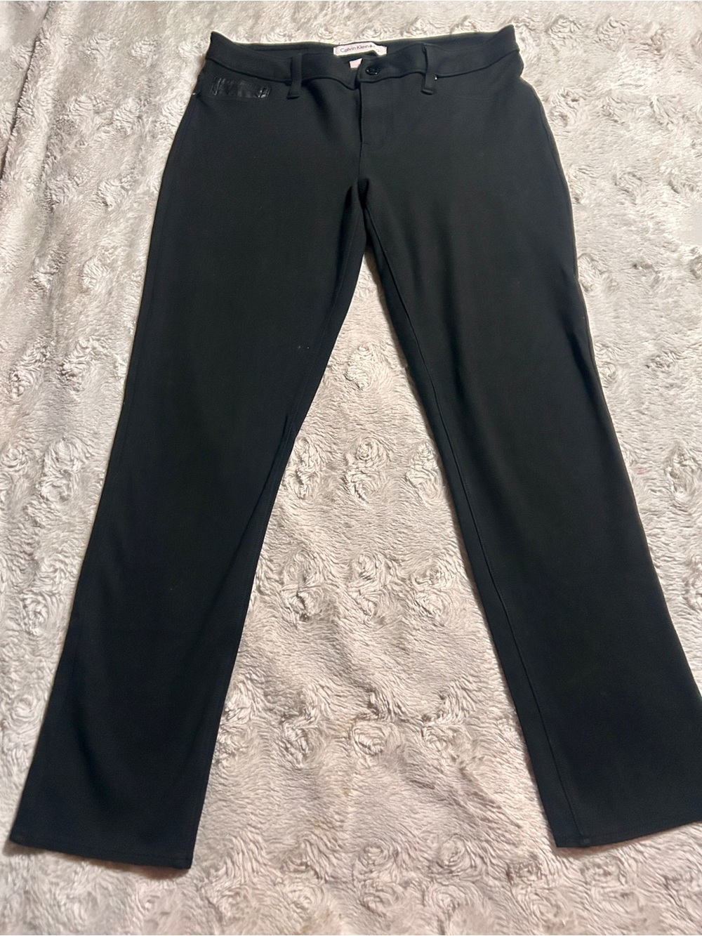 Calvin Klein Black Straight-Leg Dress Pants